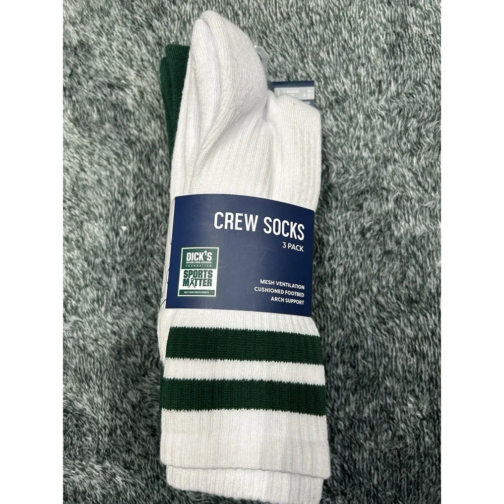 DSG Large (Women's 10+/Men's 8-13)3 Pack Crew Socks Field Green Combo (SC1)